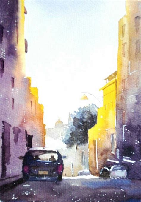 Sicilian small town | Watercolor paintings easy, Watercolor art, Abstract