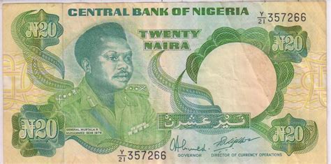 Nigeria - 20 naira 1976 used currency note - KB Coins & Currencies