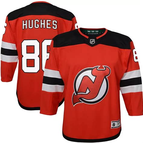 Youth Jack Hughes Red New Jersey Devils Home Premier Player Jersey