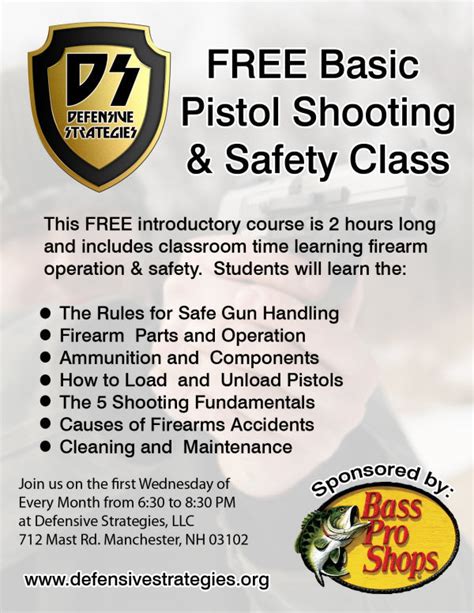 Basic Pistol Shooting & Safety (FREE) - Defensive Strategies, LLC