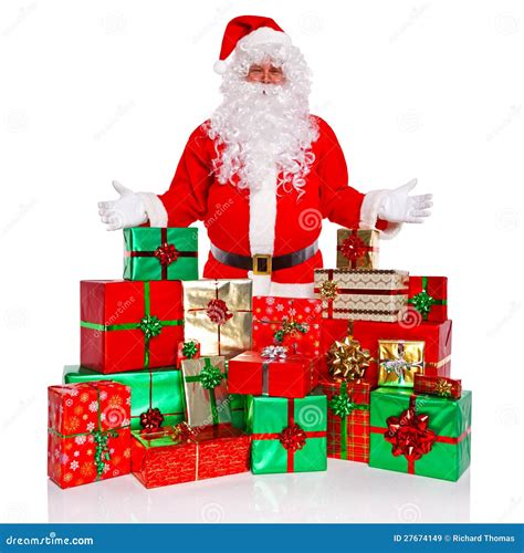 Santa Claus With Gift Wrapped Presents Royalty Free Stock Images ...