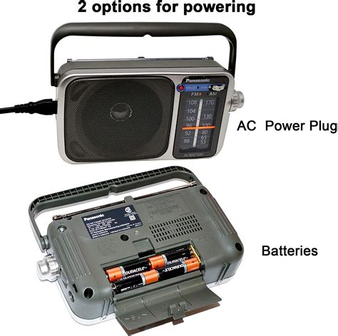 Panasonic RF-2400D / RF-2400 Portable FM/AM Radio with AFC Tuner + 4 X Panasonic AA Batteries ...