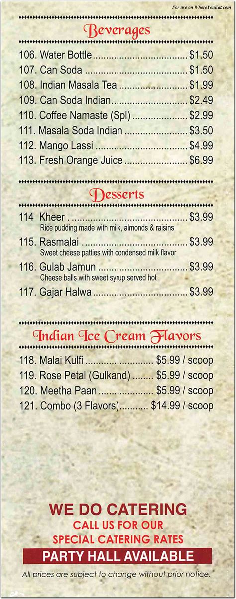 Namaste Restaurant in Queens / Official Menus & Photos