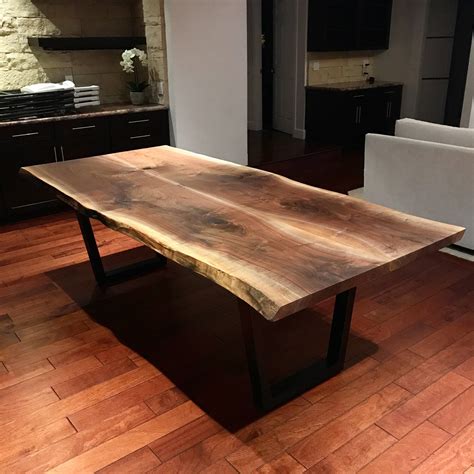 Live Edge Black Walnut Dining Table by Dog and Pig Furniture