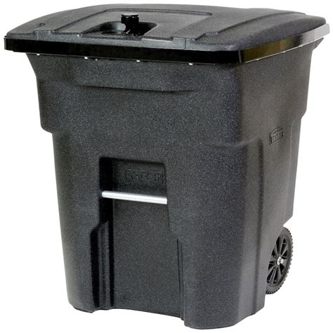 Toter Trash Can 64-Gallon Blackstone Plastic Wheeled Trash Can with Lid ...