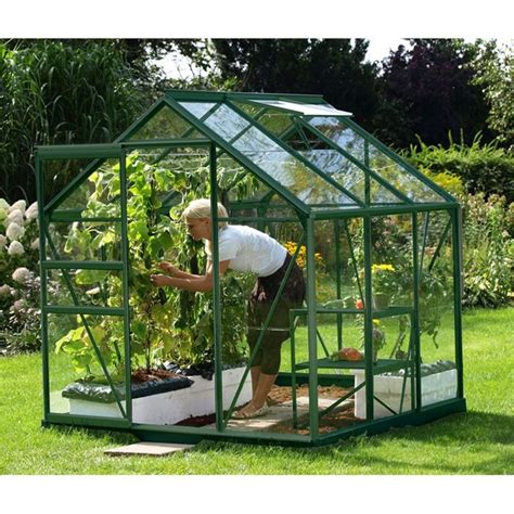 ShedsWarehouse.com | Vita Greenhouses | 6ft X 6ft Value Green Metal Frame Greenhouse