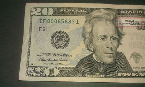 $20 Usa Frn Federal Reserve Note Series 2006 If00085883i Low Serial Number