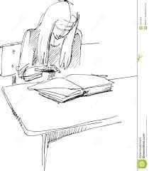Girl sitting at a desk drawing | Drawing people, Person drawing, Drawing poses