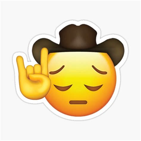 "Sad Cowboy Hat Emoji Sticker" Sticker for Sale by Cayutie | Redbubble