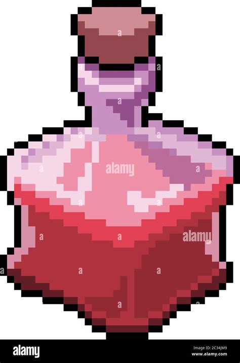 vector pixel art potion bottle isolated cartoon Stock Vector Image ...