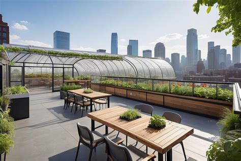 Premium Photo | Rooftop terrace with a rooftop greenhouse hydroponic ...