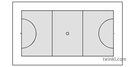 netball court diagram blank netball pe sports Secondary bw rgb Illustration