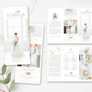 Wedding Photography Marketing Set, Wedding Photographer Branding, Pricing Guide, Trifold ...