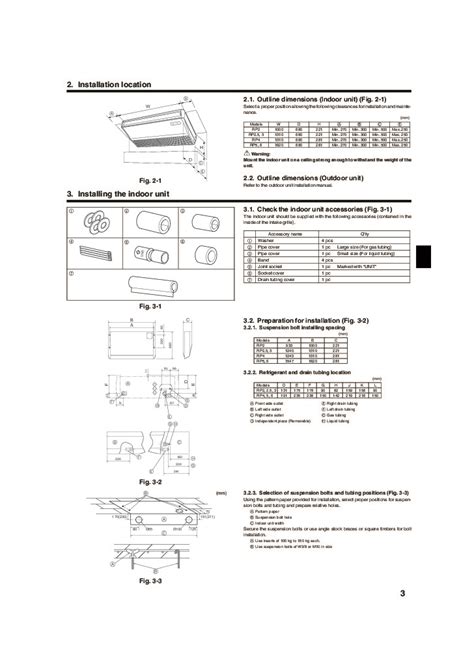 Mitsubishi Mr Slim PCA RP GA Ceiling Suspended Air Conditioner Installation Manual