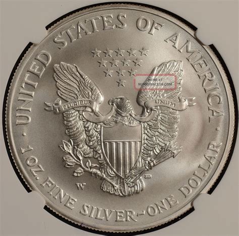 2008 W American Silver Eagle Reverse Of 2007 Ngc Ms70