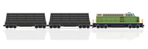 railway train with locomotive and wagons vector illustration 542434 ...