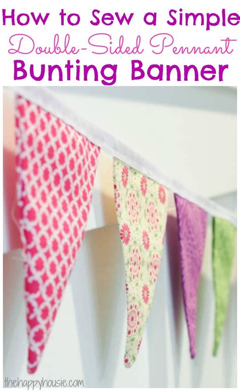 How to Sew a Simple Double-Sided DIY Pennant Banner | Diy pennant ...