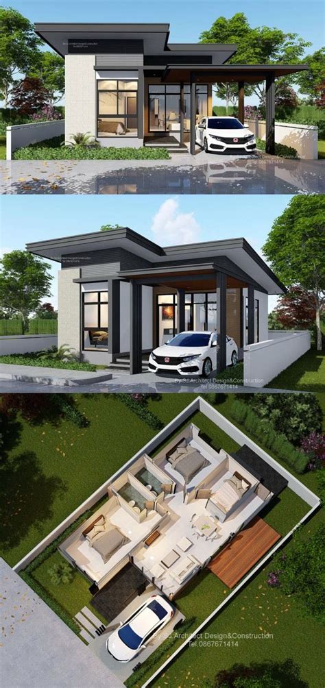 An Affordable and Compact Three-bedroom Bungalow on a Low Cost | Bungalow house design, Modern ...