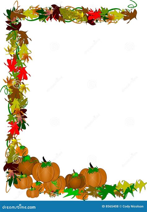 Pumpkin border for fall stock illustration. Illustration of celebrating - 8565408