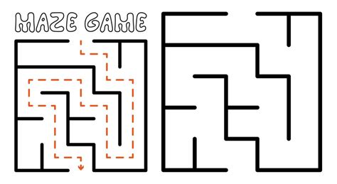 Maze game for kids. Simple Maze puzzle with solution 8723977 Vector Art ...