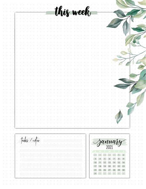 Free Floral Weekly Planner Pages - Bullet Journal Inspiration