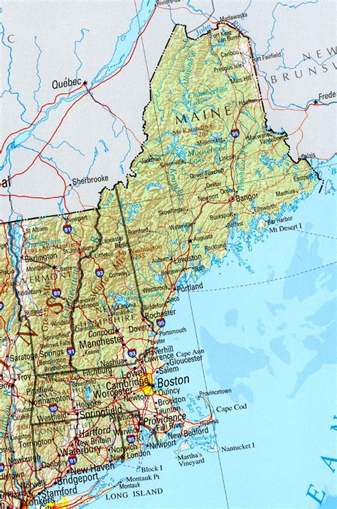 Printable New England Map