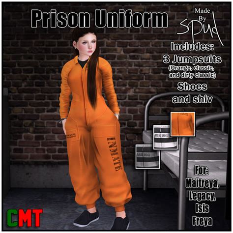 Second Life Marketplace - Made By Spud - Female Prison Jumpsuit Uniform