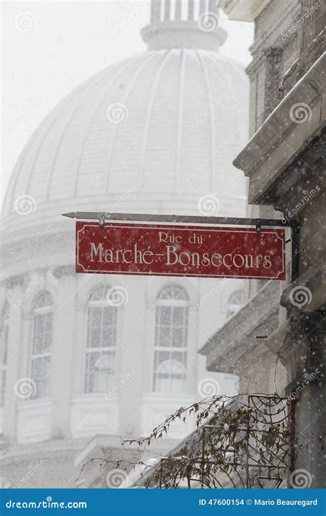 Old Montreal in winter editorial stock image. Image of canada - 47600154