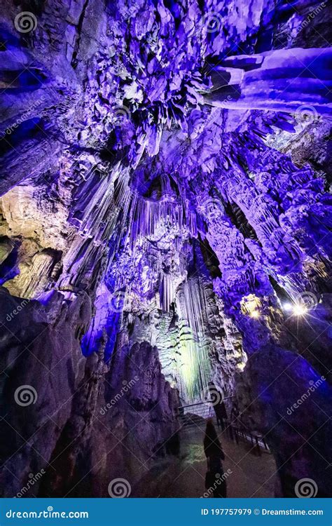 Caves in the Rock of Gibraltar UK Stock Image - Image of blue, tree ...