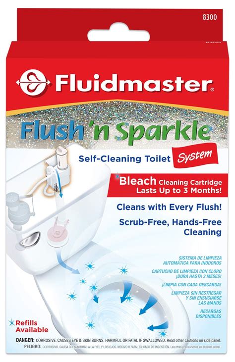 FLUSH 'N SPARKLE Available Fluidmaster 8300 Automatic Toilet Bowl Cleaning System, Bleach Bleach ...