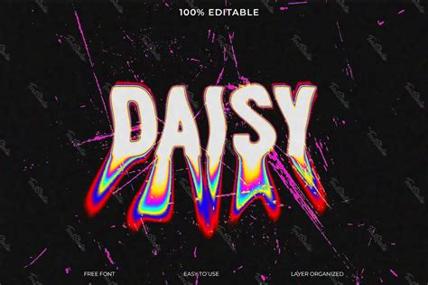 Daisy Font Style Text Effect | Photoshop PREMIUM PSD File