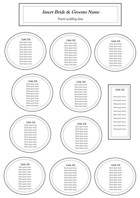 Free Table Seating Chart Template | Wedding table seating chart, Seating chart wedding template ...