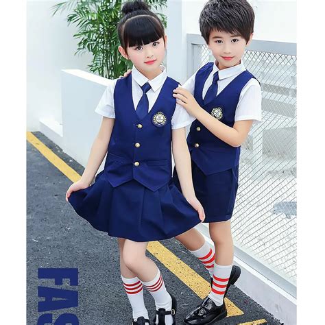 Children Japanese Korean School Uniforms Girl Boys dance csotumes Tops +Skirt +Shorts +Tie Kids ...