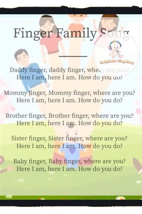 Finger Family Song Lyrics | Finger family song, Finger family rhymes, Family songs