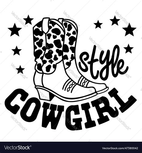 Cowgirl boots isolated on white Royalty Free Vector Image