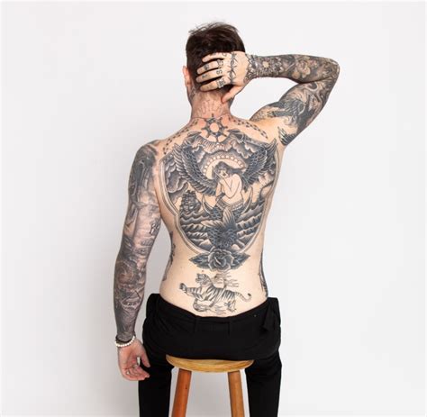 Tiger Back Tattoos For Men