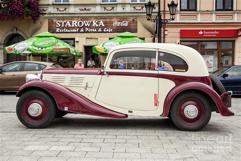 Old Car Praga, Side View, Retro Design by Szymon Kaczmarczyk