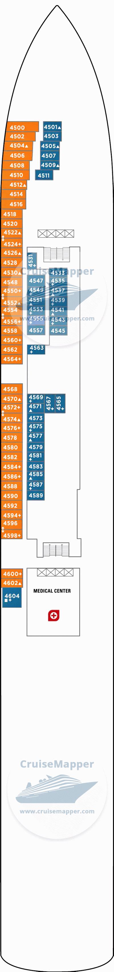 Norwegian Jade deck 4 plan | CruiseMapper