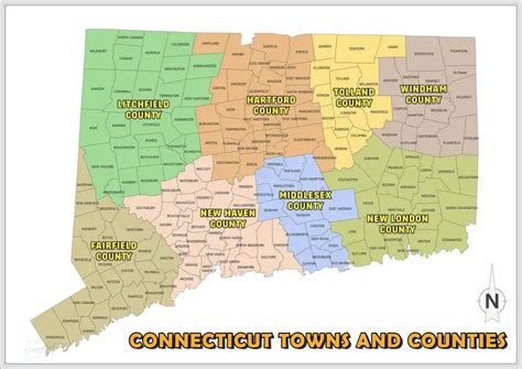 Connecticut Map – State, Town & County (Printable PDF) - Connecticut ...