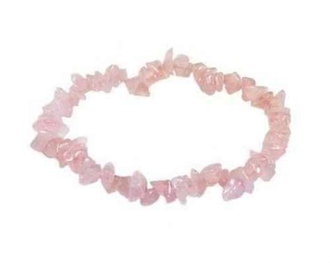 Taurus Birthstone Adult Elasticated Chip Bracelet Gift - Rose Quartz ...