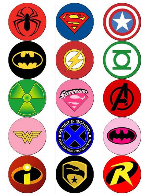 Superhero logo v2 edible wafer paper or icing sheet toppers cupcake ...