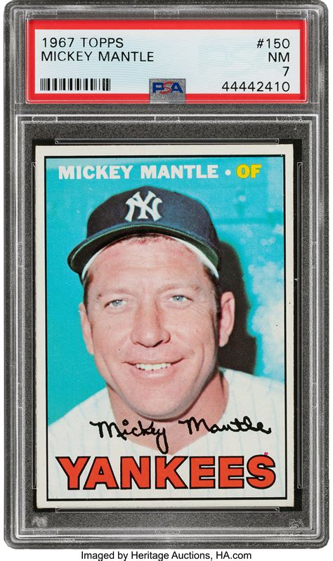 1967 Topps Mickey Mantle #150 PSA NM 7.... Baseball Cards Singles | Lot #53191 | Heritage Auctions