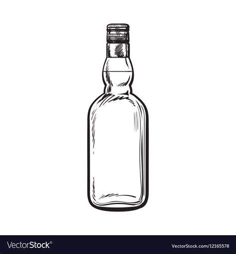 Unopened unlabeled full whiskey bottle Royalty Free Vector