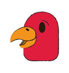 Happy bird face cartoon icon image Royalty Free Vector Image