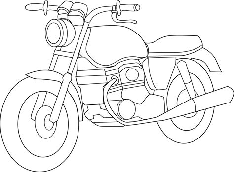 Motorcycle Coloring Page - Free Clip Art