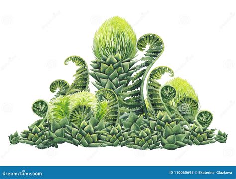 Prehistoric Plants Set With Prehistoric Plants White Backgroud Cartoon Vector | CartoonDealer ...