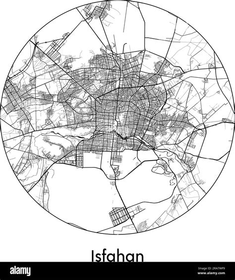 City Map Isfahan Iran Asia vector illustration black white Stock Vector ...