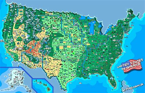 Animated Pixel Art Map of the USA