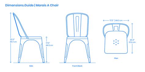 Marais A Chair Dimensions & Drawings | Dimensions.Guide