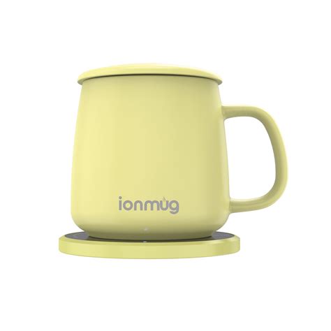 ionMug and Charging Coaster – 12.8oz Ceramic Coffee Mug with Lid & Mug Warmer, Keeps Coffee ...